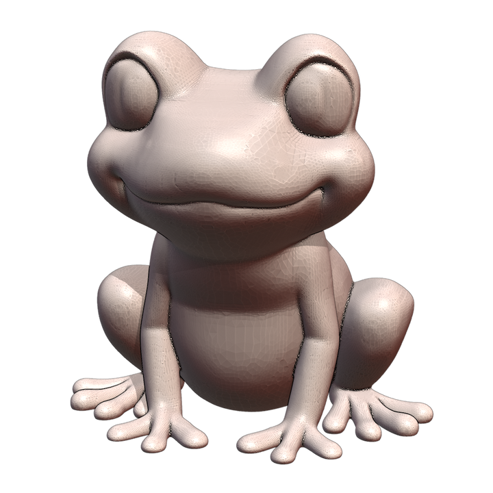 3D Printable Happy Frog Miniature with Cute Rounded Feet and Hands